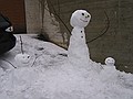 A family of snowpeople