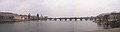 A panoramic image of the Charles Bridge