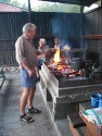 Testing the heat of the braai